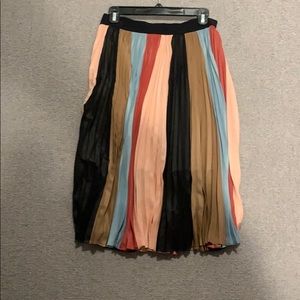 Midi silk colorful skirt
